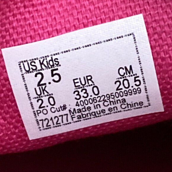 Youth Pink Glitter Vans - Low Top - Size 2.5 - Picture 8 of 8